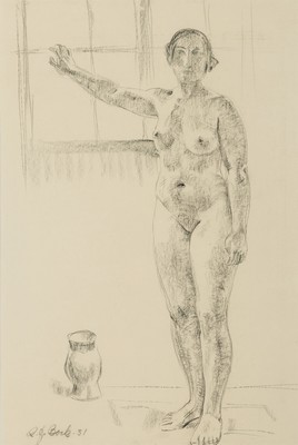 Image 26879377 - Robert Jakob Bock, 1896 Darmstadt-1943 Pirmasens, zwei Bleistift bzw. Kohlezeichnung, ...