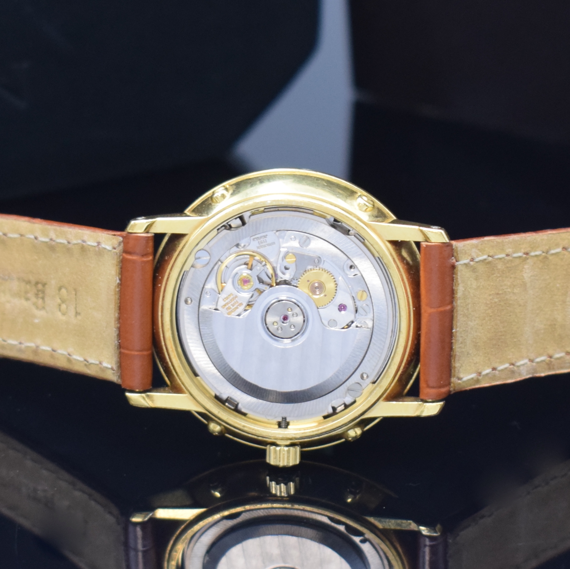 Detail h: BLANCPAIN Villeret Armbanduhr mit "Ewigem Kalender" Referenz 5495 in GG 750/000, Schweiz verk. lt. beil. Garantie 08/1990, Automatik, ...