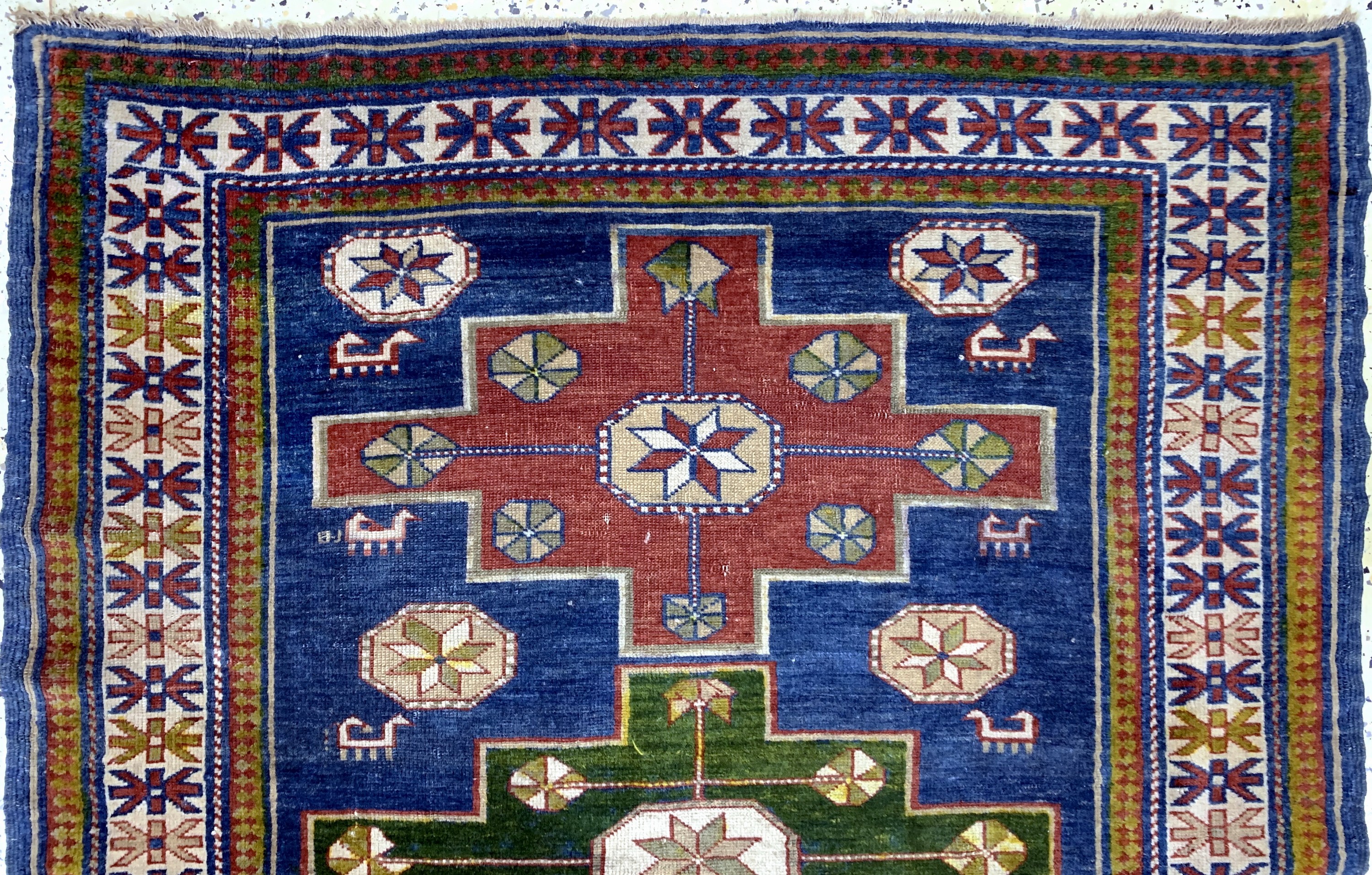 Detail a: Derbent antik, Kaukasus, um 1900, Wolle aufWolle, ca. 135 x 113 cm, EHZ: 3