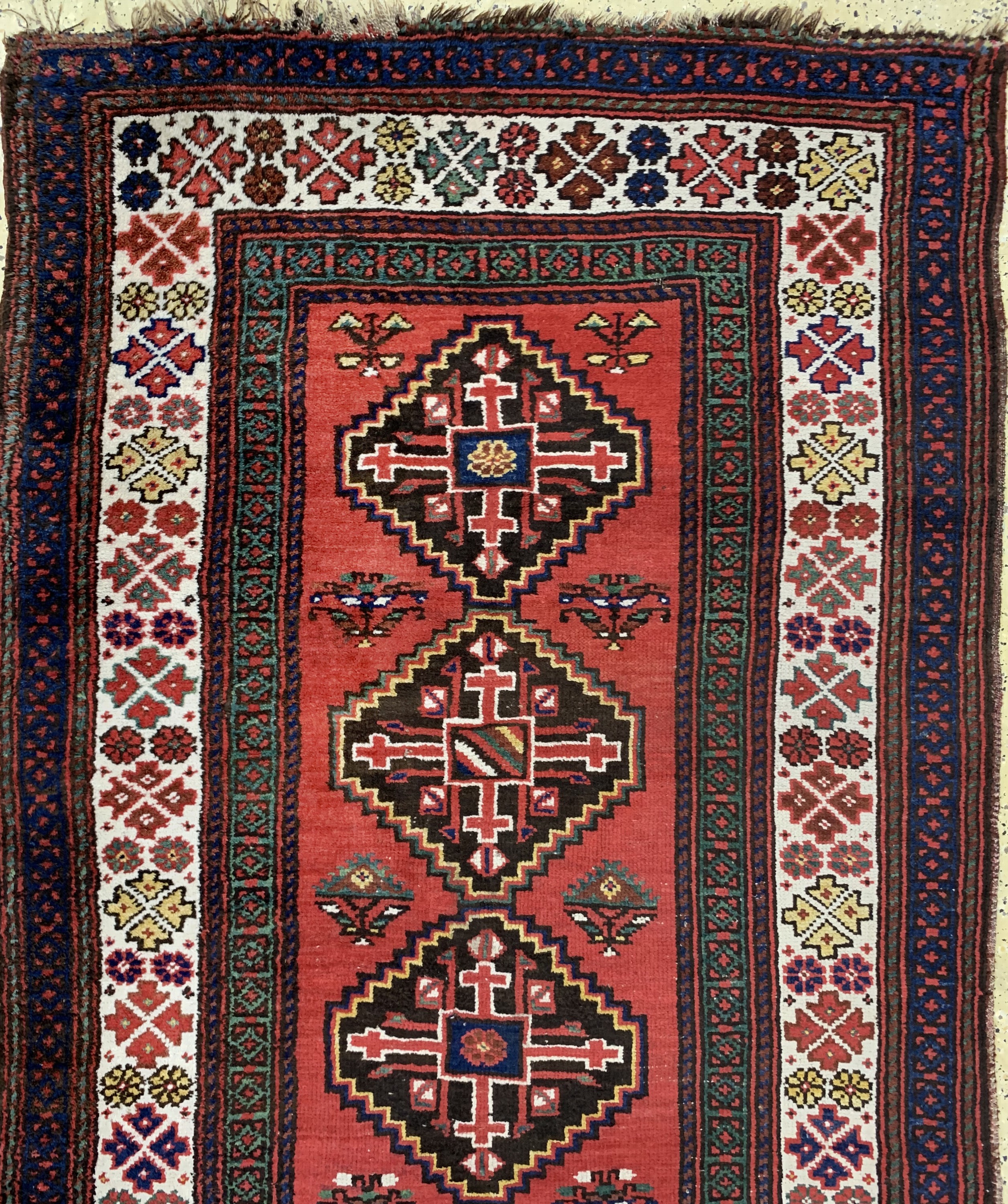 Detail a: Kelardascht antik, Persien, um 1900, Wolle auf Wolle, ca. 430 x 123 cm, EHZ: 3-4