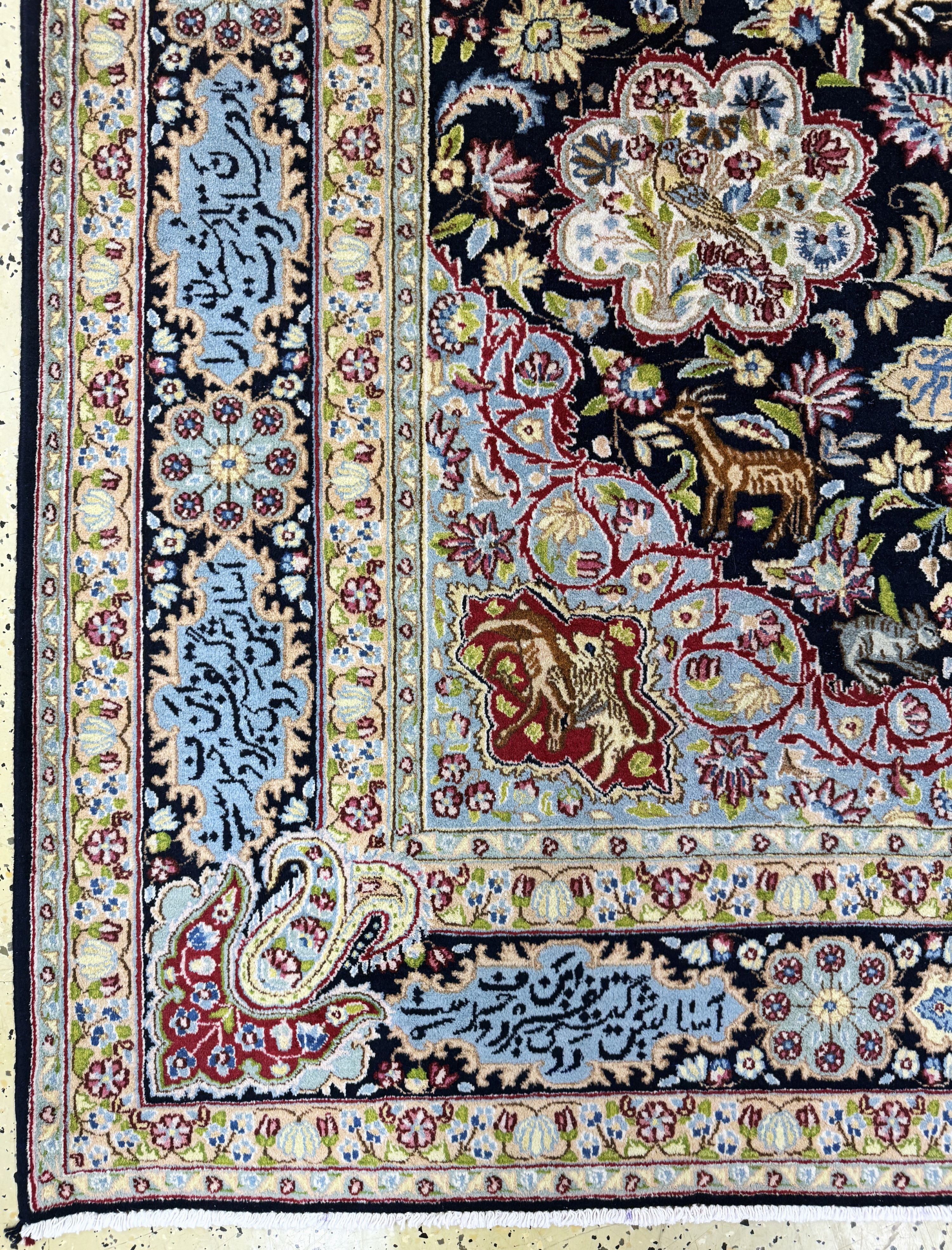 Detail b: Kerman"Königskrone", Persien, Mitte 20.Jhd, Wolle auf Baumwolle, ca. 290 x 205 cm, EHZ: 1-2