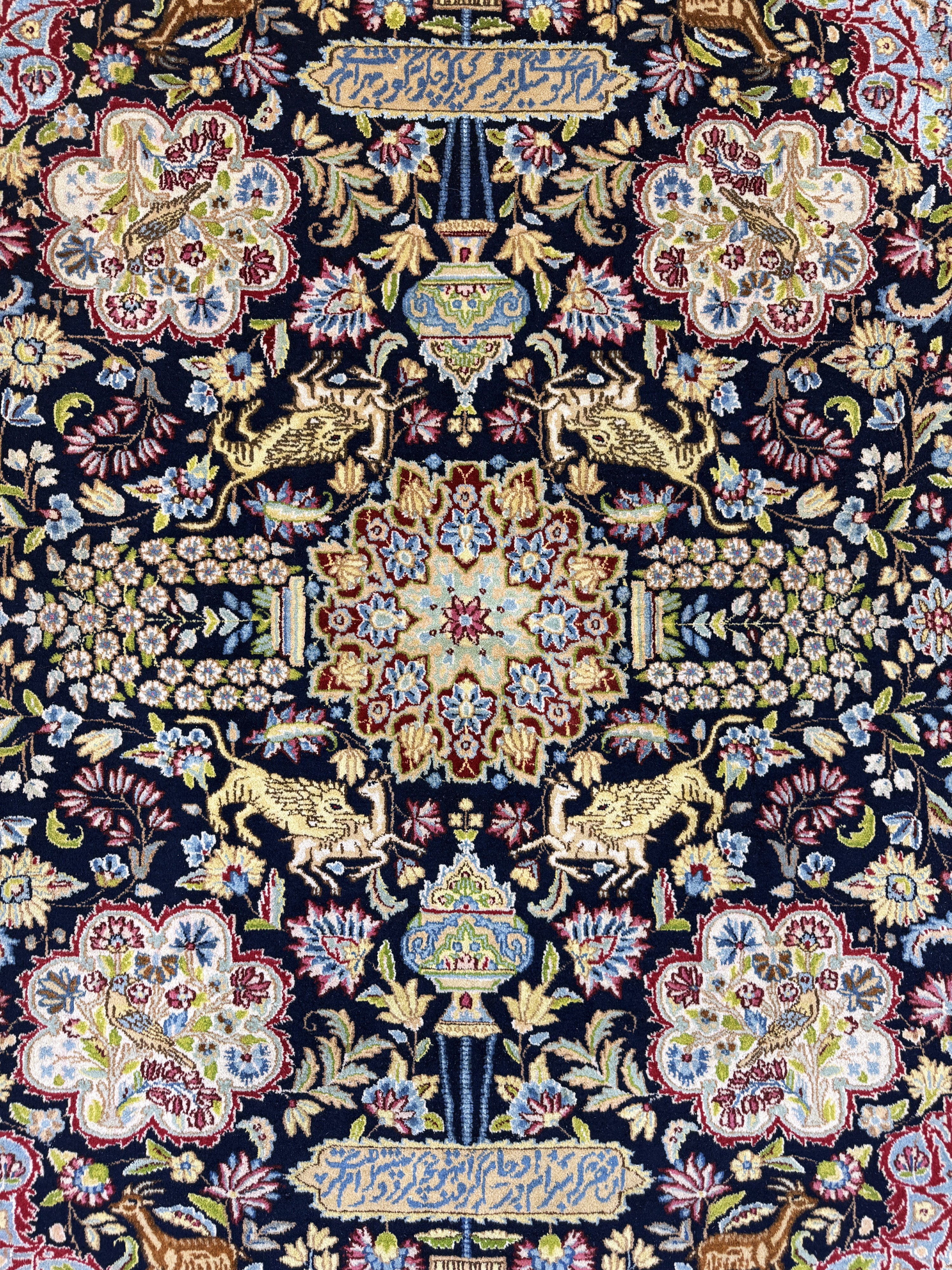 Detail c: Kerman"Königskrone", Persien, Mitte 20.Jhd, Wolle auf Baumwolle, ca. 290 x 205 cm, EHZ: 1-2