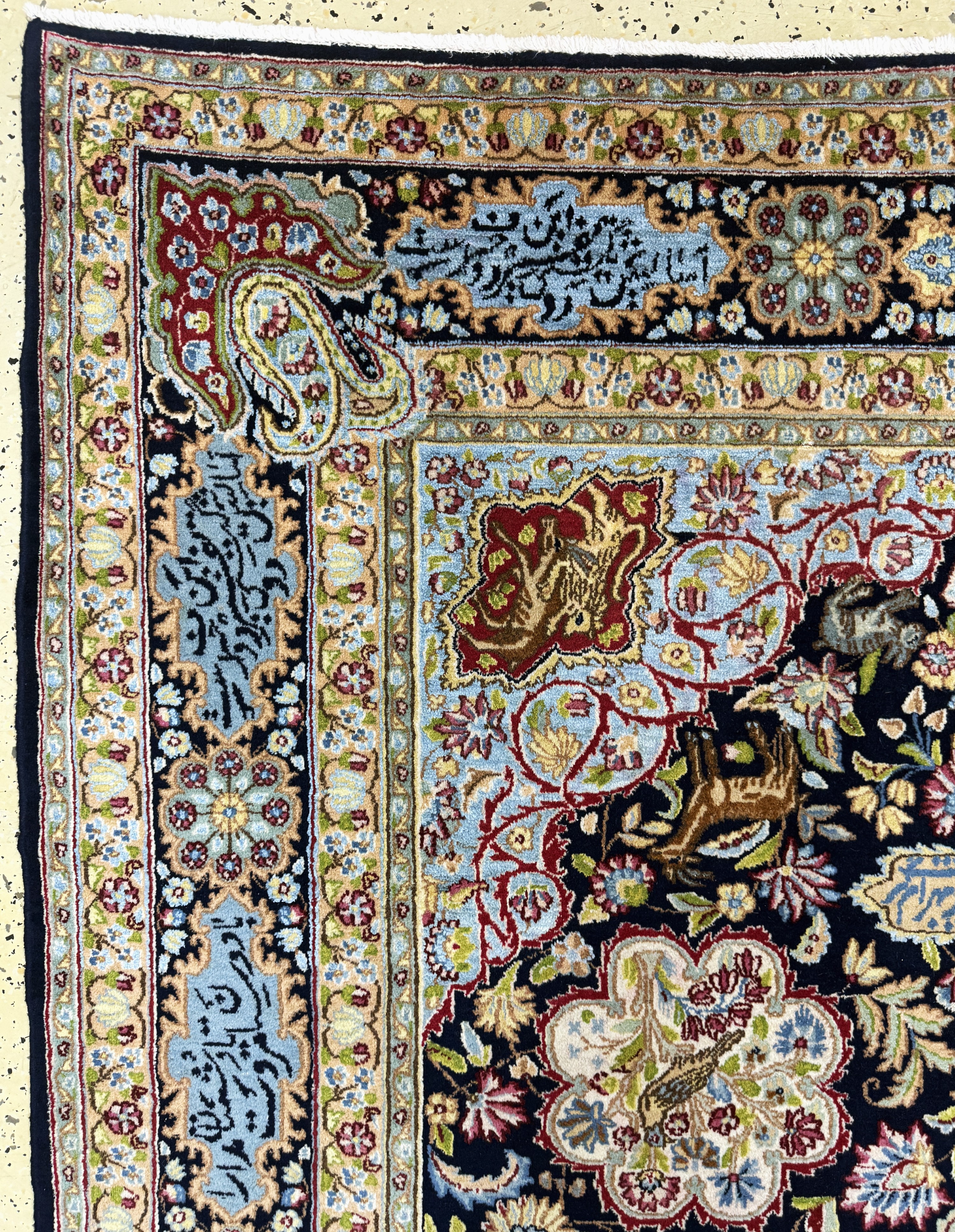 Detail d: Kerman"Königskrone", Persien, Mitte 20.Jhd, Wolle auf Baumwolle, ca. 290 x 205 cm, EHZ: 1-2