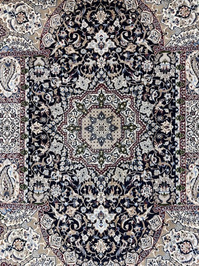 26879939c - Nain fein(6 La), Persien, Mitte 20.Jhd, Korkwolle mit Seide, ca. 305 x 205 cm, , ca. ...