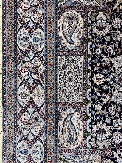 26879939d - Nain fein(6 La), Persien, Mitte 20.Jhd, Korkwolle mit Seide, ca. 305 x 205 cm, , ca. ...