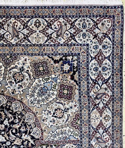 26879939g - Nain fein(6 La), Persien, Mitte 20.Jhd, Korkwolle mit Seide, ca. 305 x 205 cm, , ca. ...