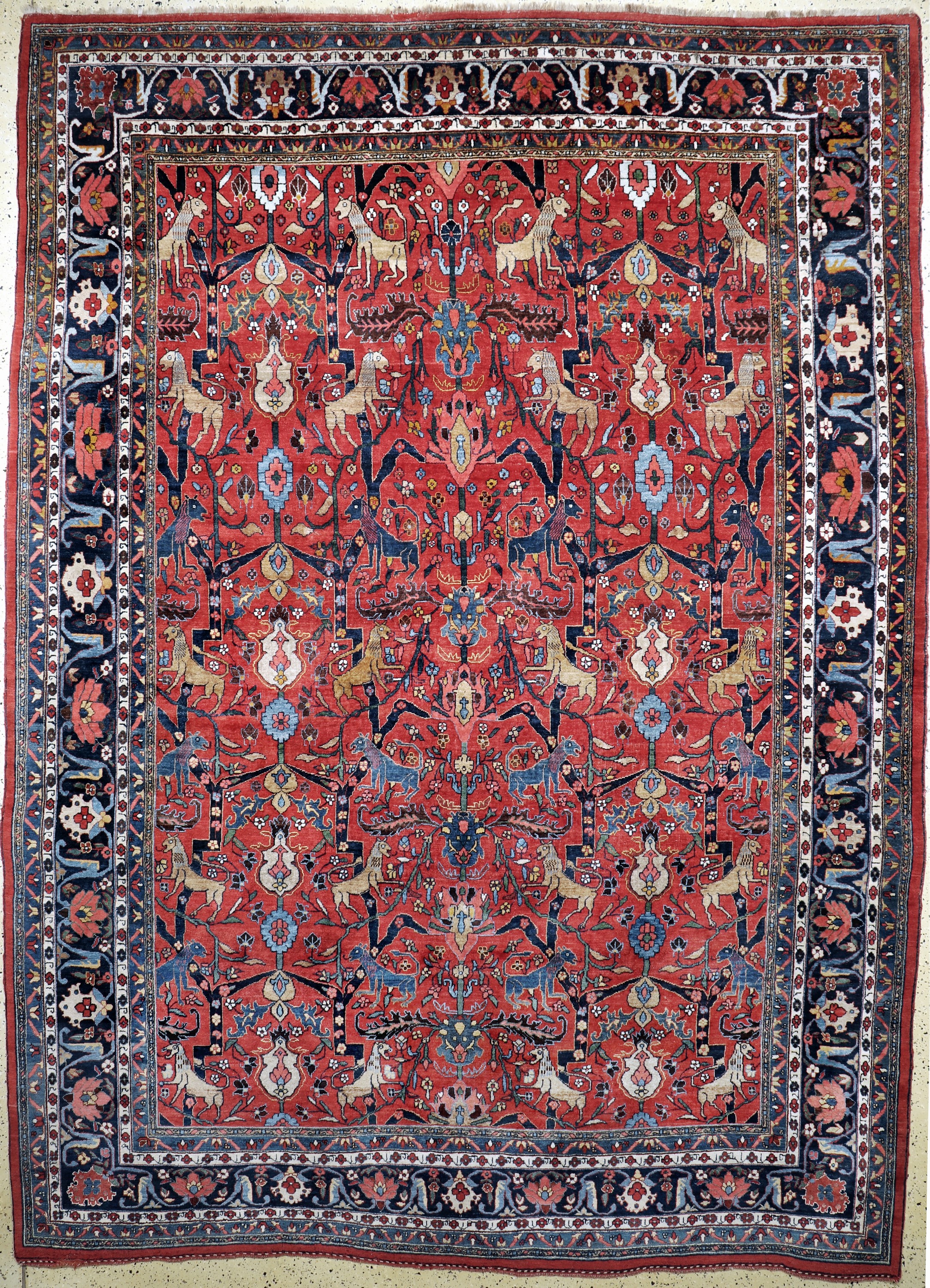 Antiker Bidjar, Persien, um 1900, Wolle aufWolle, ca. 400 x 290 cm, minimaler Mottenfraß,EHZ: 2