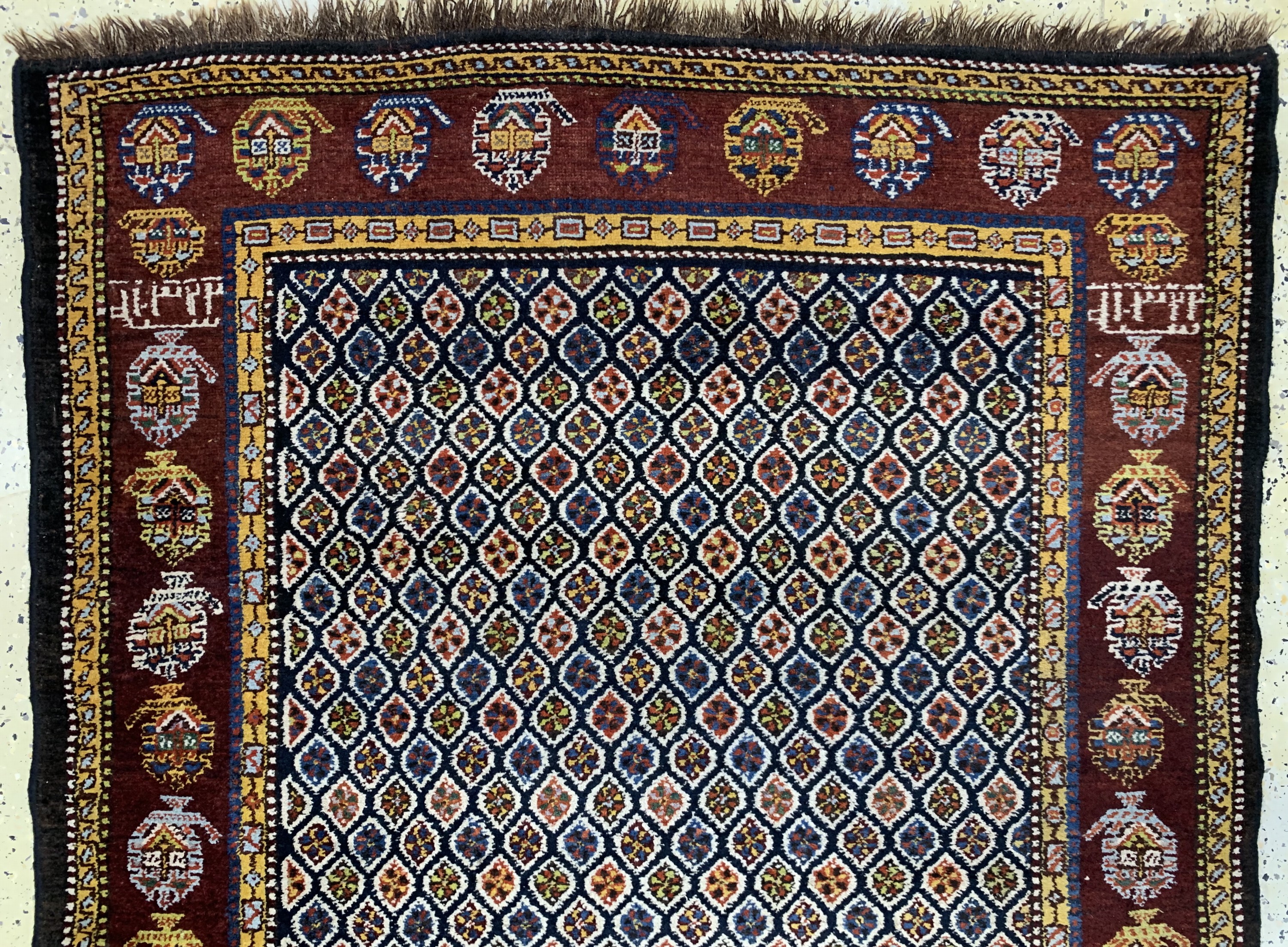 Detail a: Kordi Dorfteppich, Persien, datiert 1322(1901), Wolle auf Wolle, ca. 313 x 130 cm,EHZ: 2
