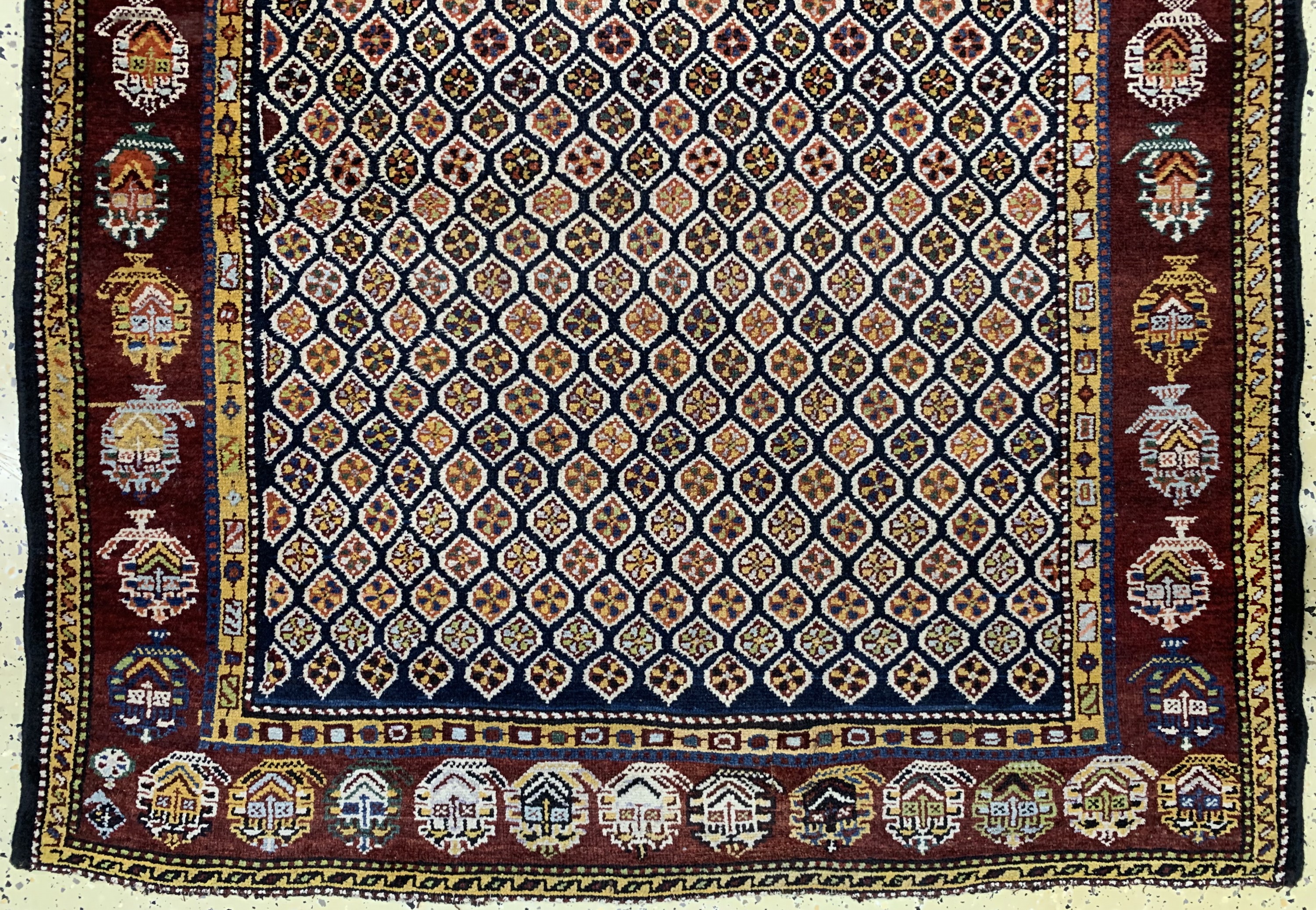 Detail d: Kordi Dorfteppich, Persien, datiert 1322(1901), Wolle auf Wolle, ca. 313 x 130 cm,EHZ: 2