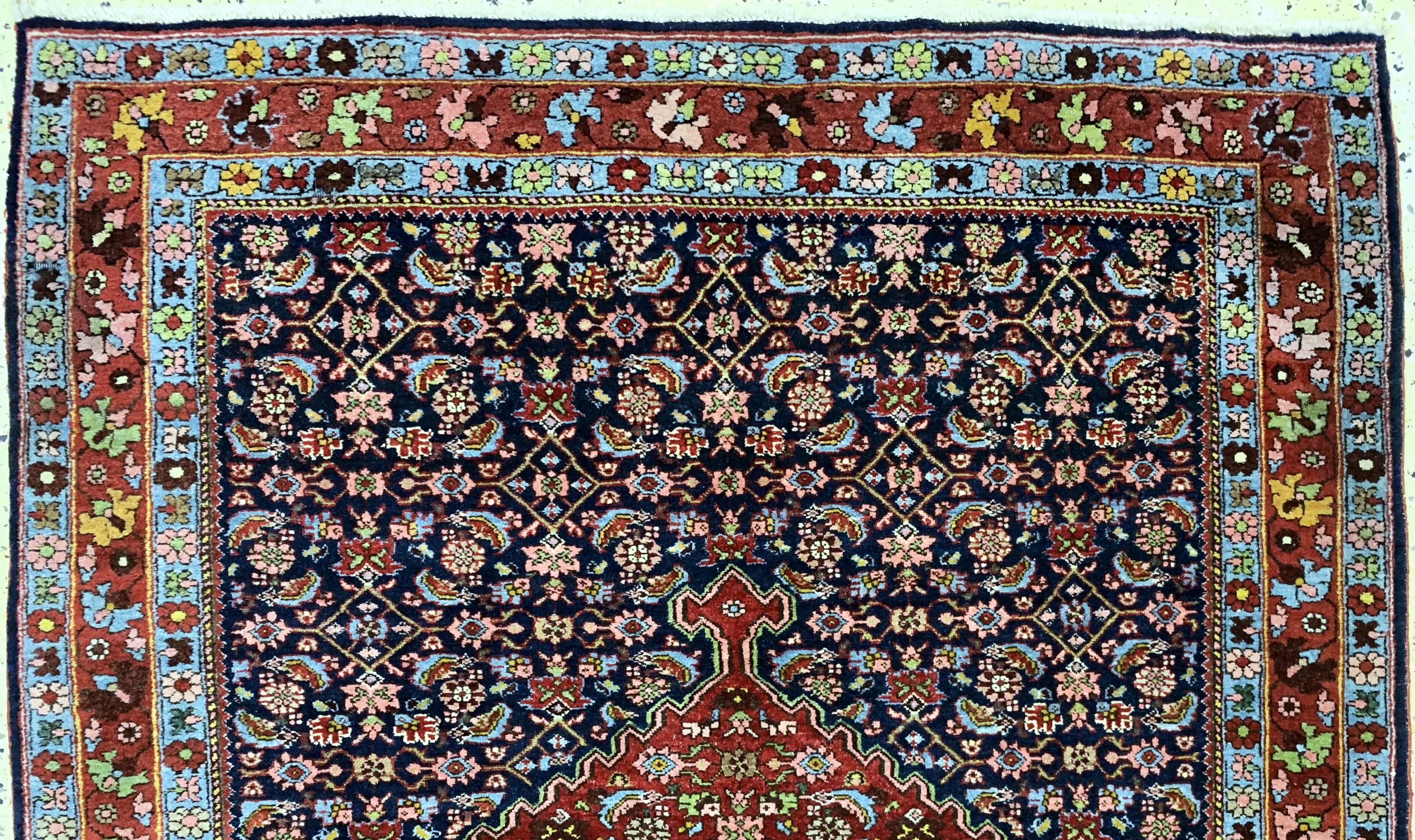 Detail a: Bidjar alt, Persien, Anfang 20.Jhd, Wolle auf Baumwolle, ca. 160 x 113 cm, minimale Mottenfraß am Rand, EHZ: 2