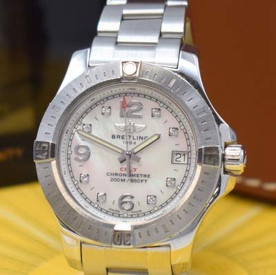 26880755a - BREITLING Colt Armbanduhr Chronometer Referenz A77388 in Stahl, quarz, Boden u. Krone ...