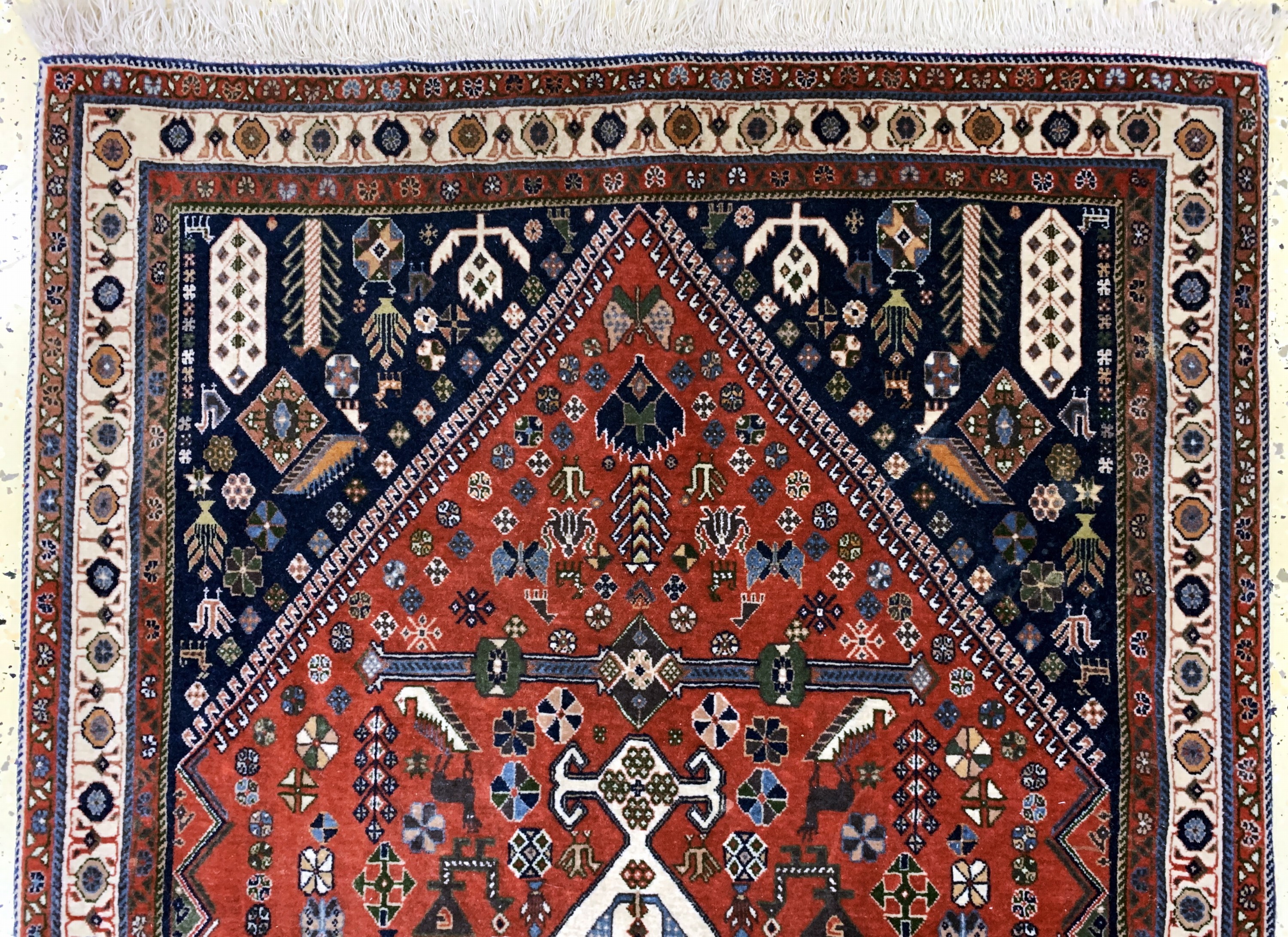 Detail a: 2 Lots, Ghom Kork, Persien, Ende 20.Jhd, Korkwolle, ca. 125 x 85 cm, Restaurierungsbedürftig, EHZ: 2, Kaschkuli fein, Persien, Mitte 20.Jhd, Wolle ...