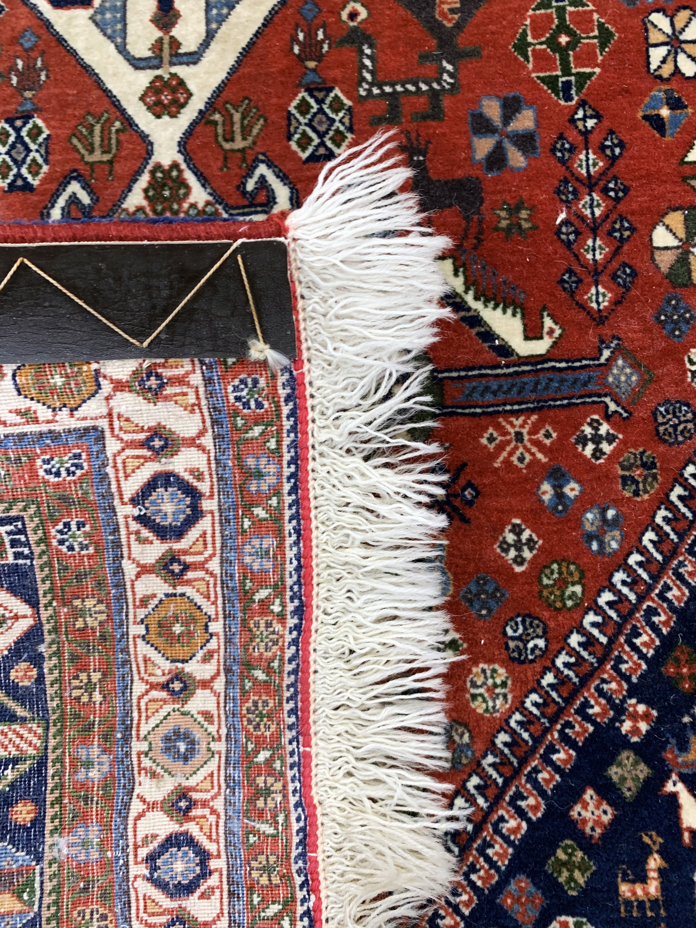 Detail c: 2 Lots, Ghom Kork, Persien, Ende 20.Jhd, Korkwolle, ca. 125 x 85 cm, Restaurierungsbedürftig, EHZ: 2, Kaschkuli fein, Persien, Mitte 20.Jhd, Wolle ...
