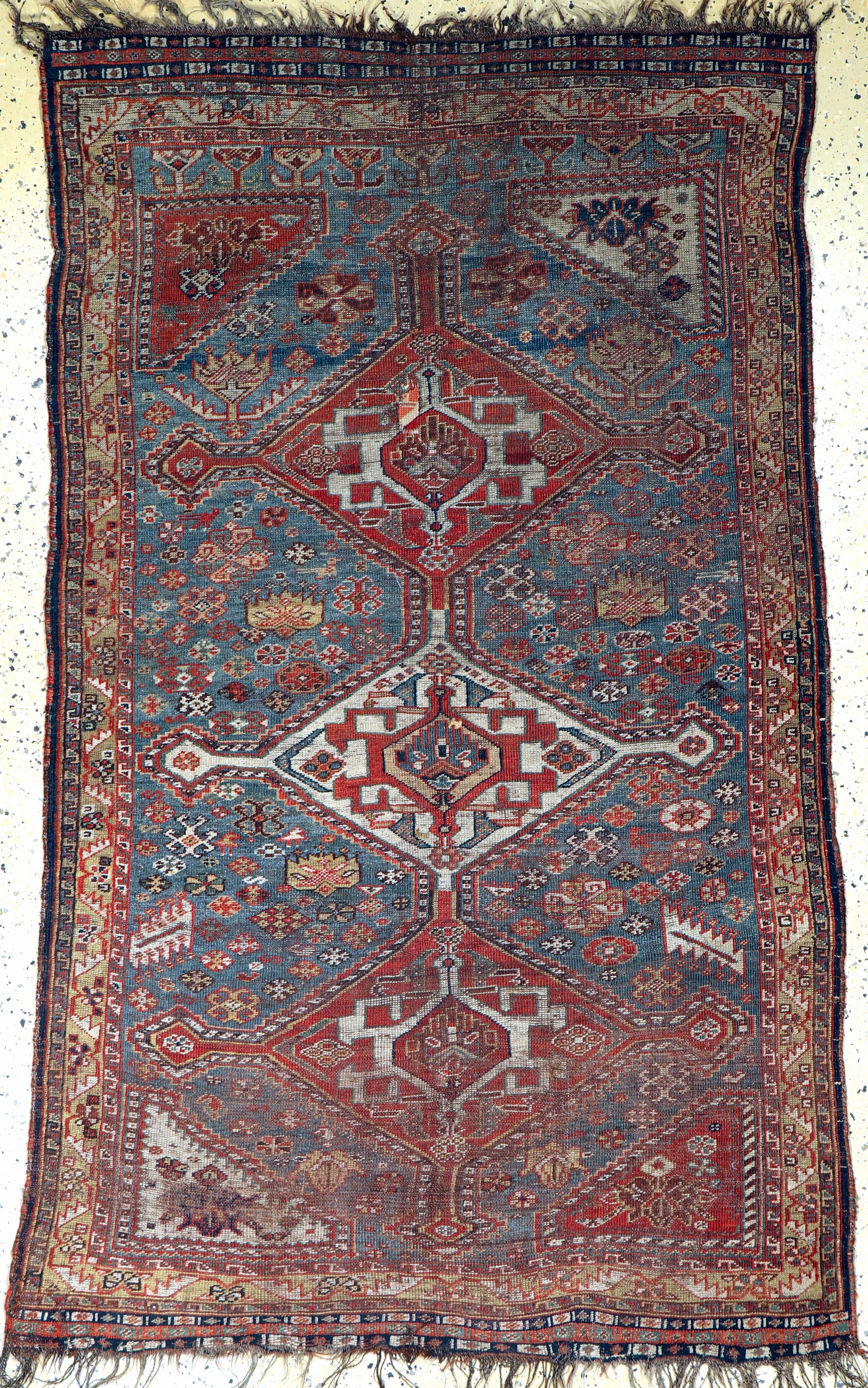 Antiker Khamseh, Persien, 19.Jhd, Wolle aufWolle, ca. 190 x 115 cm, EHZ: 4