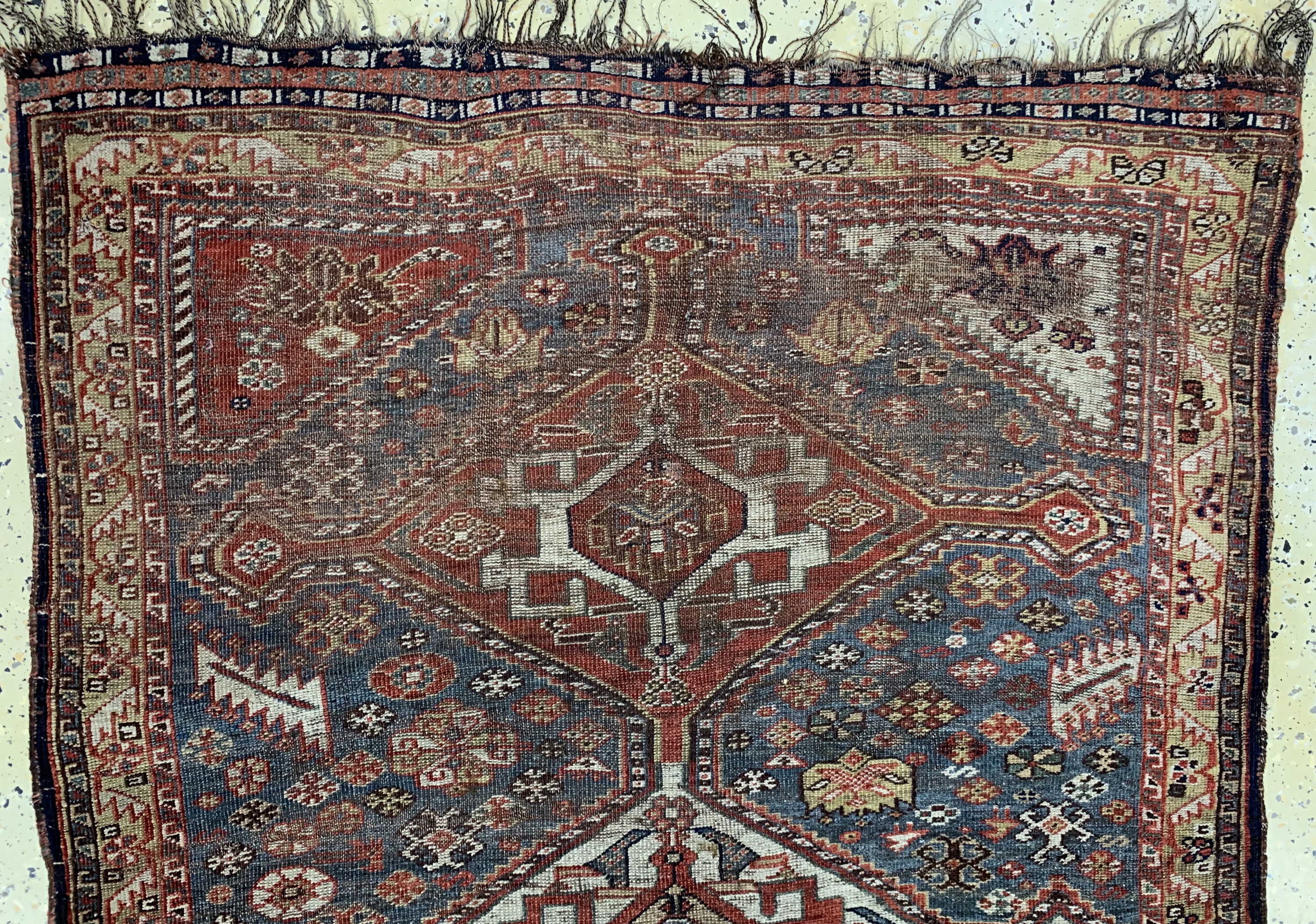 Detail a: Antiker Khamseh, Persien, 19.Jhd, Wolle aufWolle, ca. 190 x 115 cm, EHZ: 4