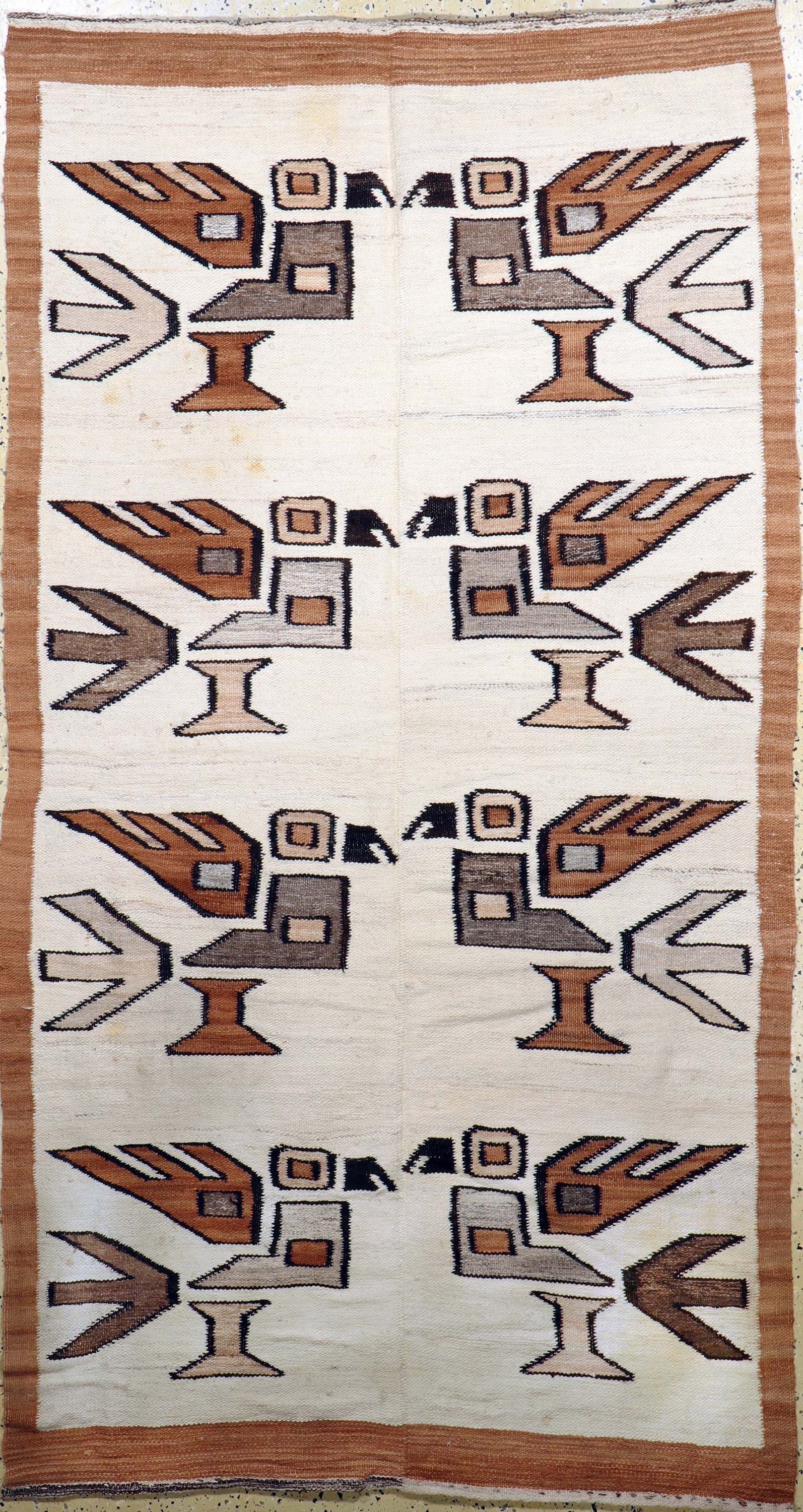Südamerikanische Kelim, Anfang 20.Jhd, Wolle auf Wolle, ca. 240 x 130 cm, Reinigungsbedürftig, EHZ: 2