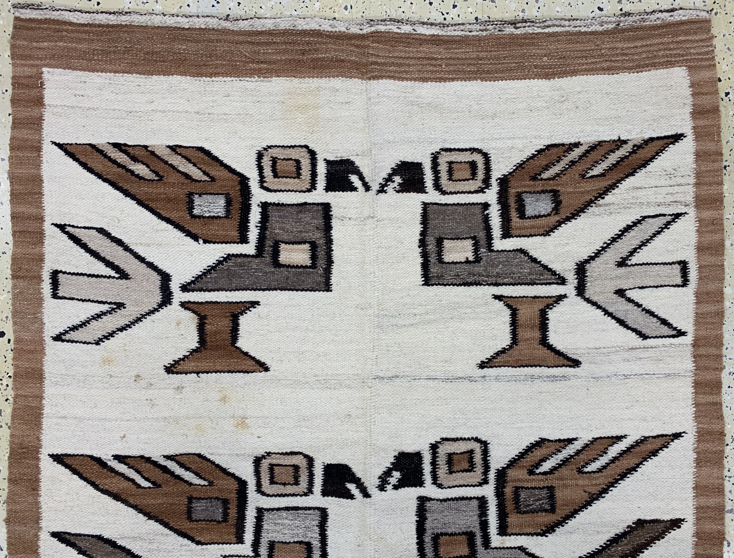 Detail a: Südamerikanische Kelim, Anfang 20.Jhd, Wolle auf Wolle, ca. 240 x 130 cm, Reinigungsbedürftig, EHZ: 2