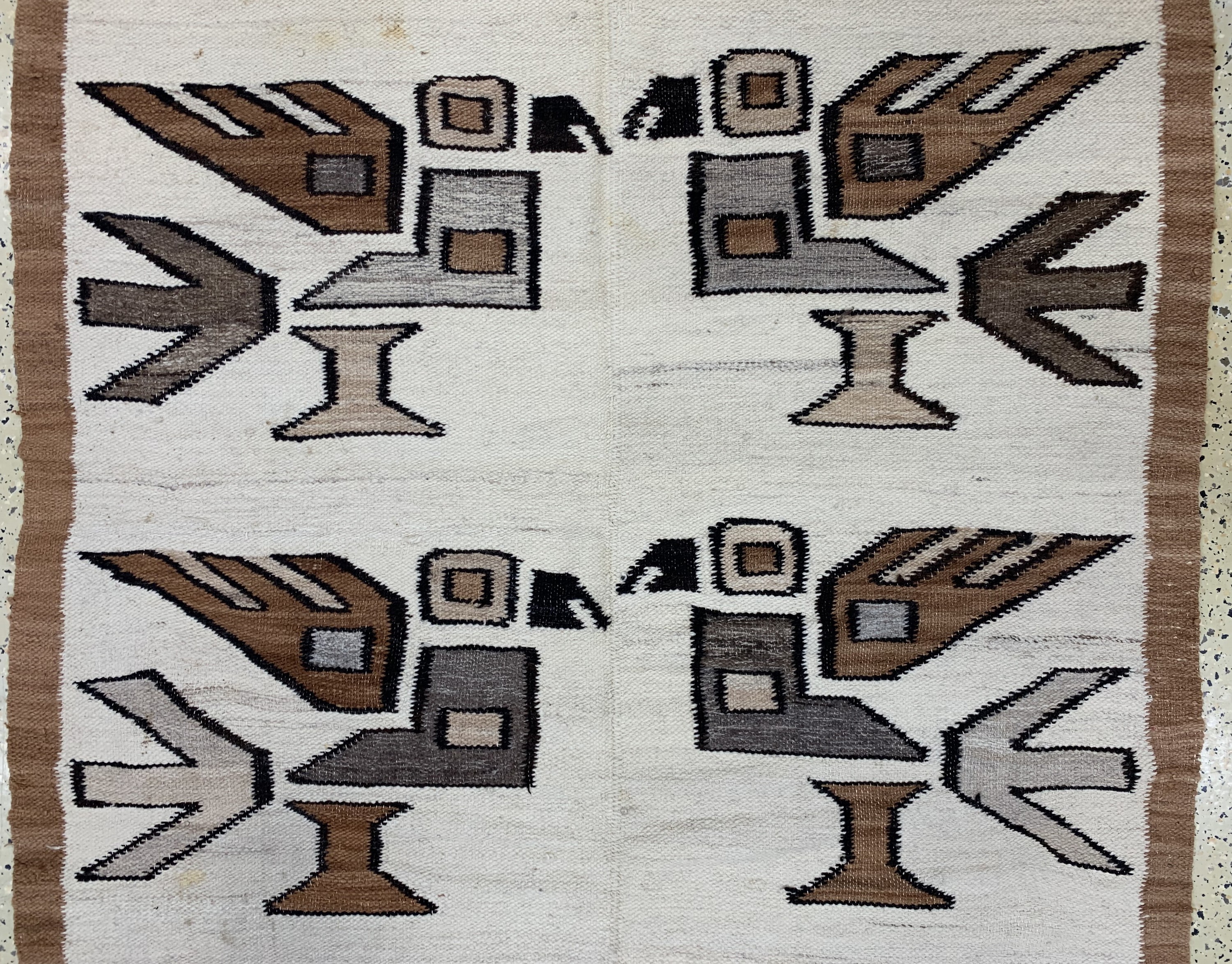 Detail b: Südamerikanische Kelim, Anfang 20.Jhd, Wolle auf Wolle, ca. 240 x 130 cm, Reinigungsbedürftig, EHZ: 2