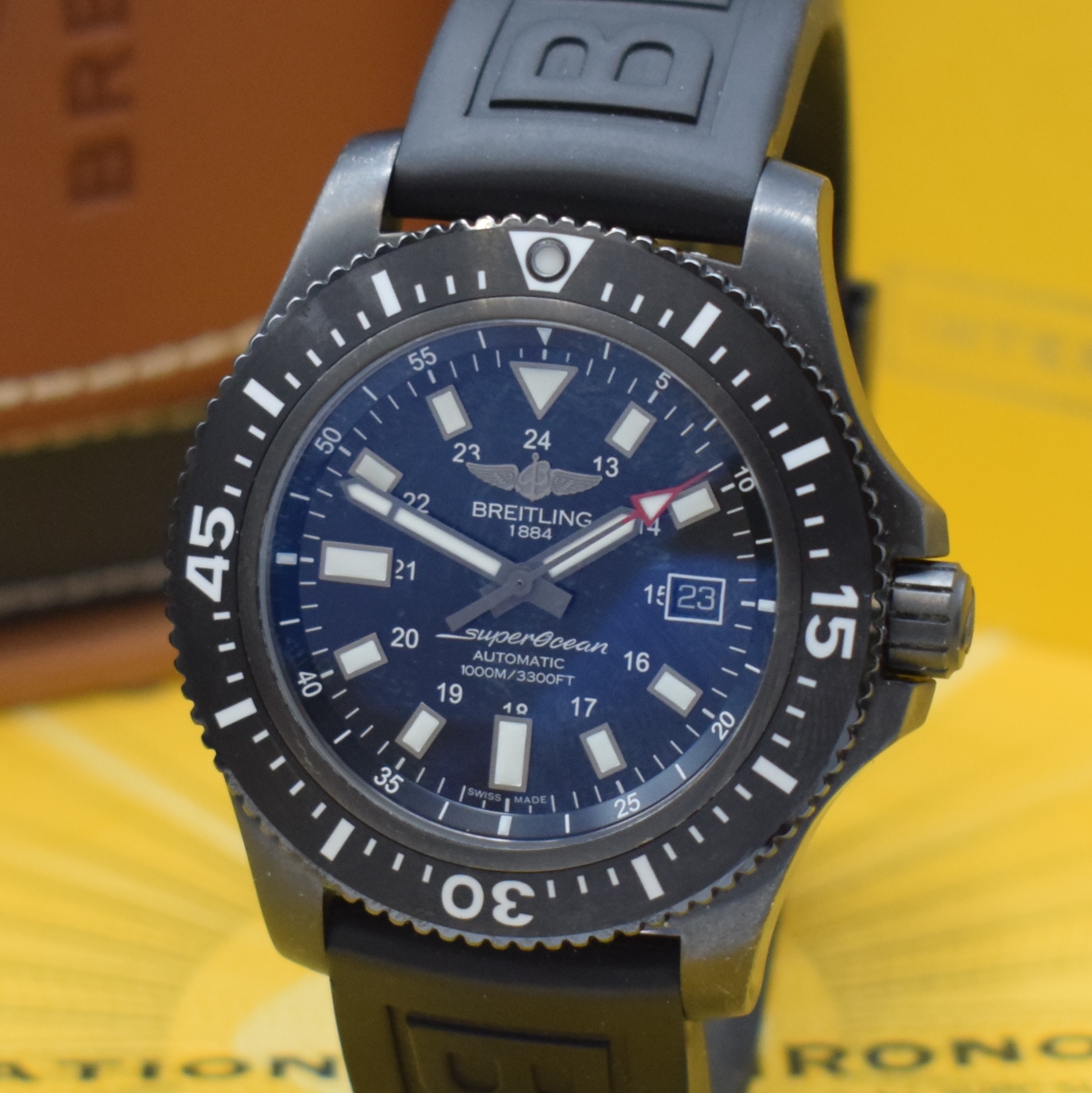 Detail a: BREITLING Herrenarmbanduhr Superocean 44 Special Referenz M17393, Schweiz verk. lt. beil. Pap. 12/2018, Automatik, DLC beschichtetes Edelstahlgeh. ...