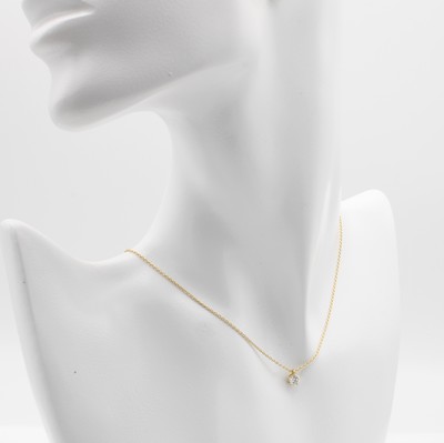 Image 26881906 - Collier mit Brillantsolitär, GG 750/000, Brill. ca. 0.30 ct Weiß/si in ...