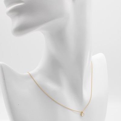 26881907a - Collier mit Brillantsolitär, GG 750/000, Brill. ca. 0.40 ct Weiß/si in ...