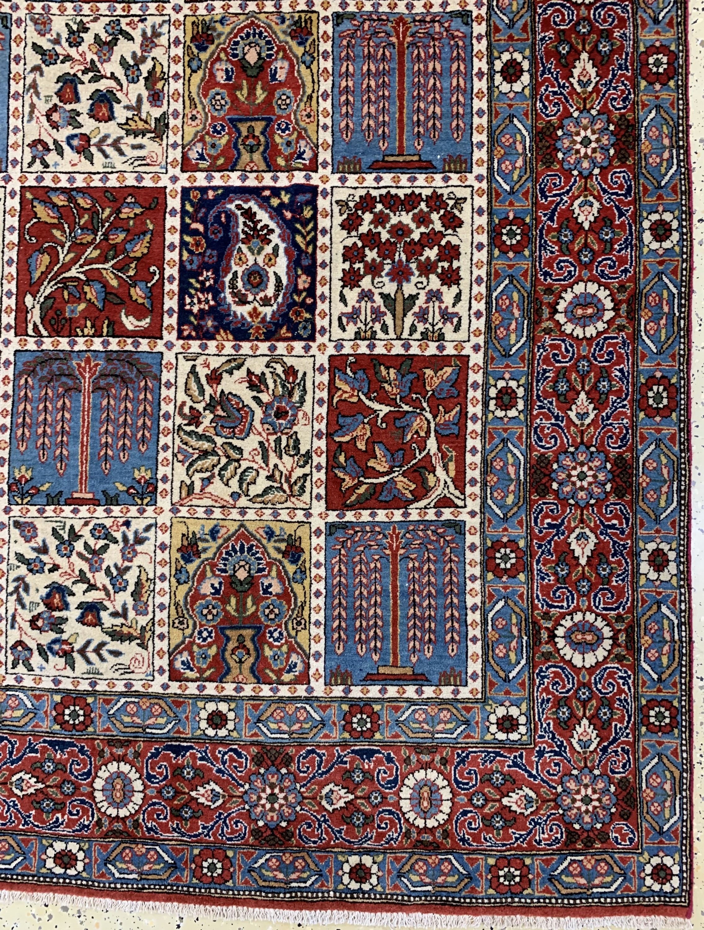 Detail a: Ghom alt, Persien, Mitte 20.Jhd, Wolle auf Baumwolle, ca. 320 x 220 cm, gereinigt, EHZ: 2
