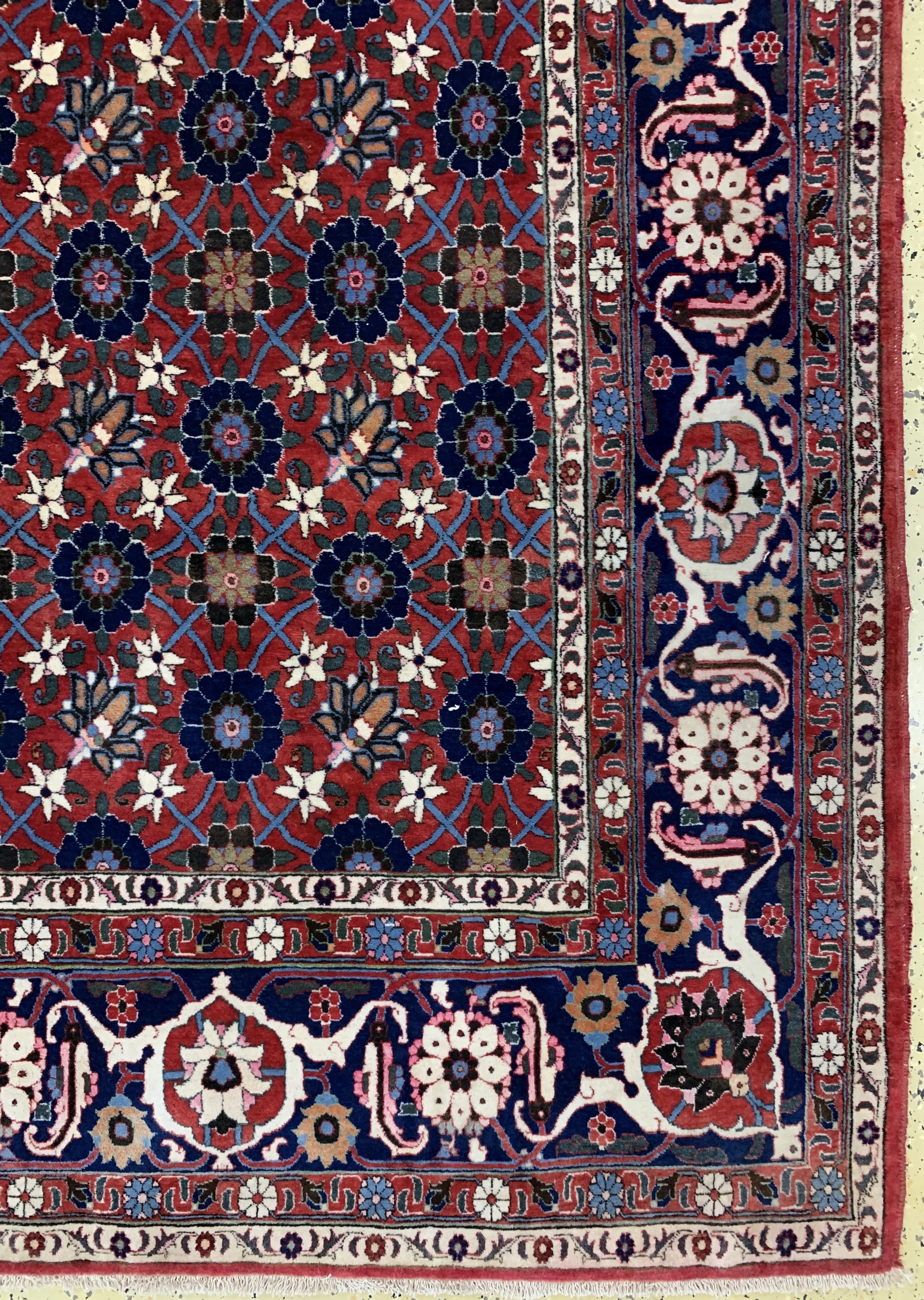 Detail a: Weramin alt, Persien, Mitte 20.Jhd, Wolle auf Baumwolle, ca. 323 x 220 cm, gereinigt, EHZ: 2