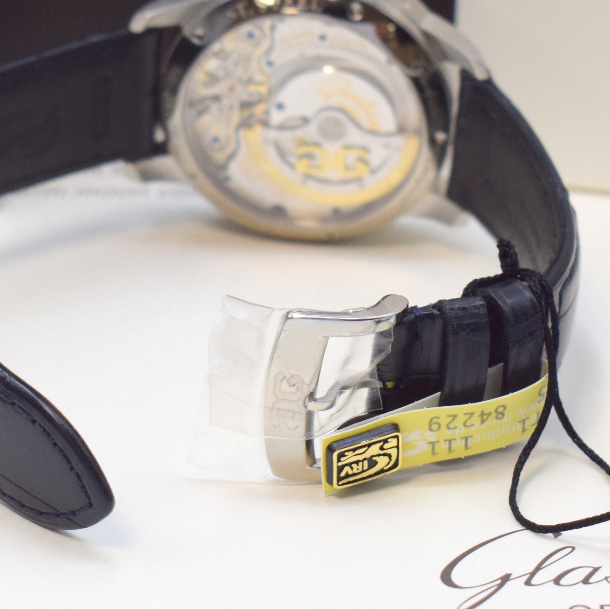 Detail b: GLASHÜTTE ORIGINAL ungetragene, nahezu neuwertige Herrenarmbanduhr PanoMaticLunar Referenz 1-90-02-46-32-01, Automatik, beids. vergl. Edelstahlgeh. ...