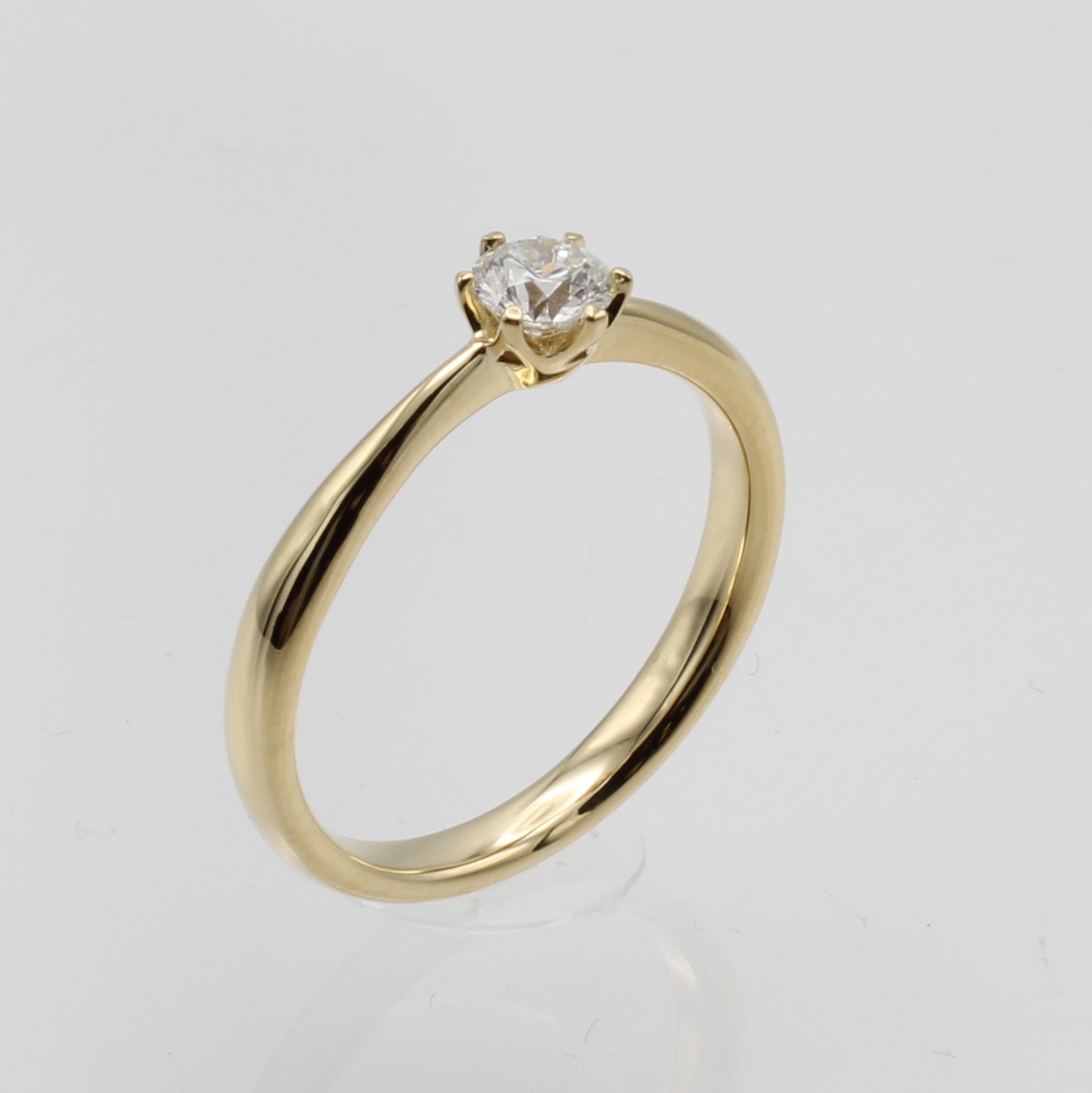 Image 26882259 - Ring mit Brillantsolitär, GG 750/000, Brill.ca. 0.30 ct feines Weiß/si in ...
