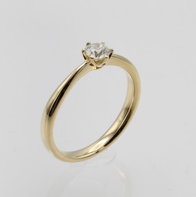 Image Ring mit Brillantsolitär, GG 750/000, Brill. ca. 0.30 ct feines Weiß/si in ...