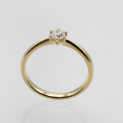 26882259a - Ring mit Brillantsolitär, GG 750/000, Brill.ca. 0.30 ct feines Weiß/si in ...