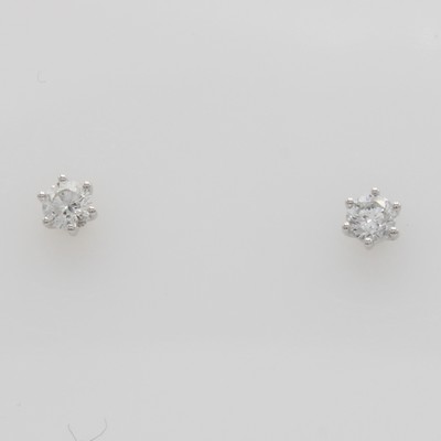 Image Paar Ohrstecker mit Brillanten, WG 750/000, 2 Brill. zus. ca. 0.30 ct feines ...