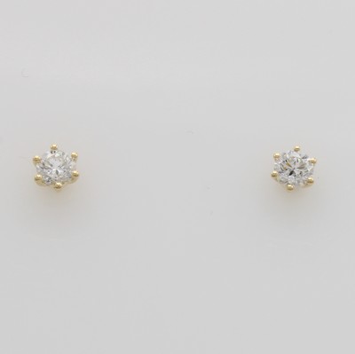 Image Paar Ohrstecker mit Brillanten, GG 750/000, 2 Brill. zus. ca. 0.30 ct feines ...