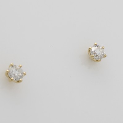 26882291a - Paar Ohrstecker mit Brillanten, GG 750/000, 2 Brill. zus. ca. 0.30 ct feines Weiß/si, ...