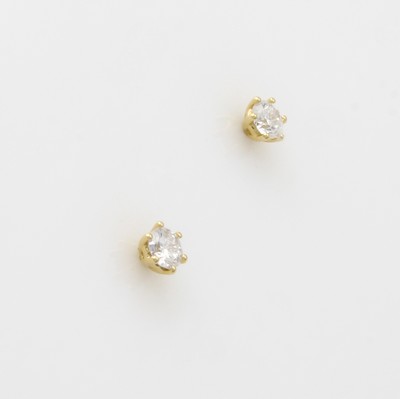 26882294a - Paar Ohrstecker mit Brillanten, GG 750/000, 2 Brill. zus. ca. 0.30 ct feines Weiß/si, ...