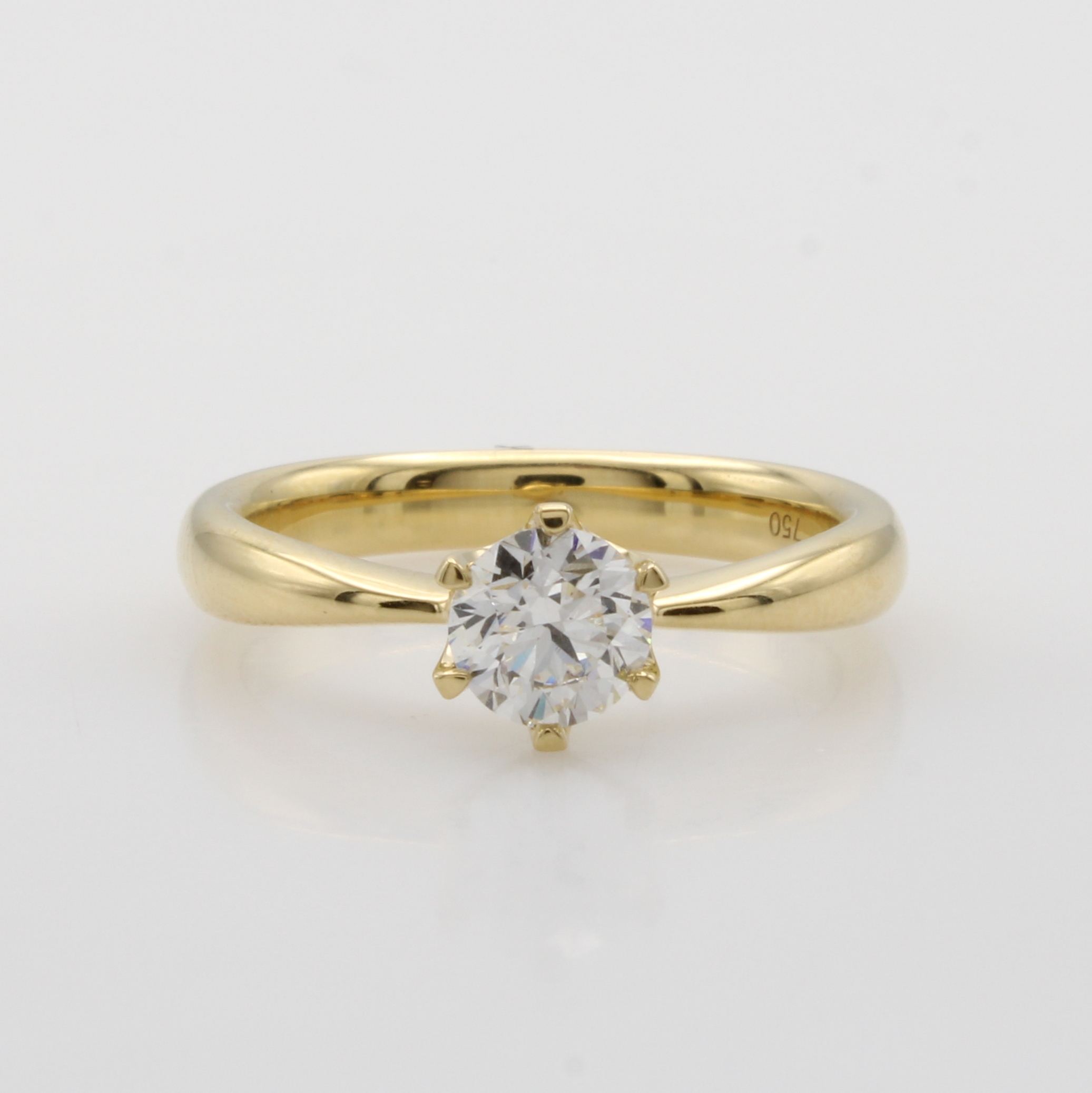 Image 26882395 - Ring mit Brillantsolitär, GG 750/000, Brill. ca. 0.70 ct feines Weiß/si in ...