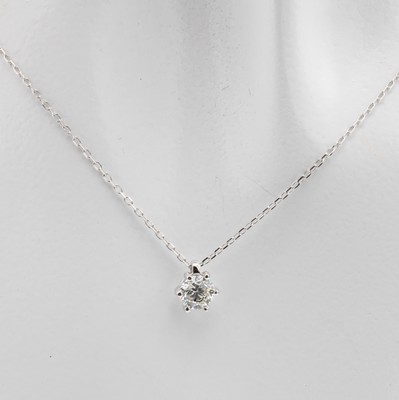 Image Collier mit Brillantsolitär, WG 750/000, Brill. ca. 0.50 ct feines Weiß/si in ...