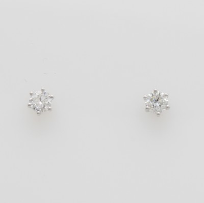 Image Paar Ohrstecker mit Brillanten, WG 750/000, 2 Brill. zus. ca. 0.50 ct feines ...