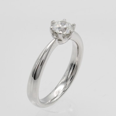 Image Ring mit Brillantsolitär, WG 750/000, Brill. ca. 0.70 ct feines Weiß/si in ...