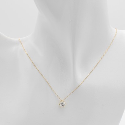 Image Collier mit Brillantsolitär, GG 750/000, Brill. ca. 0.70 ct feines Weiß/si in ...