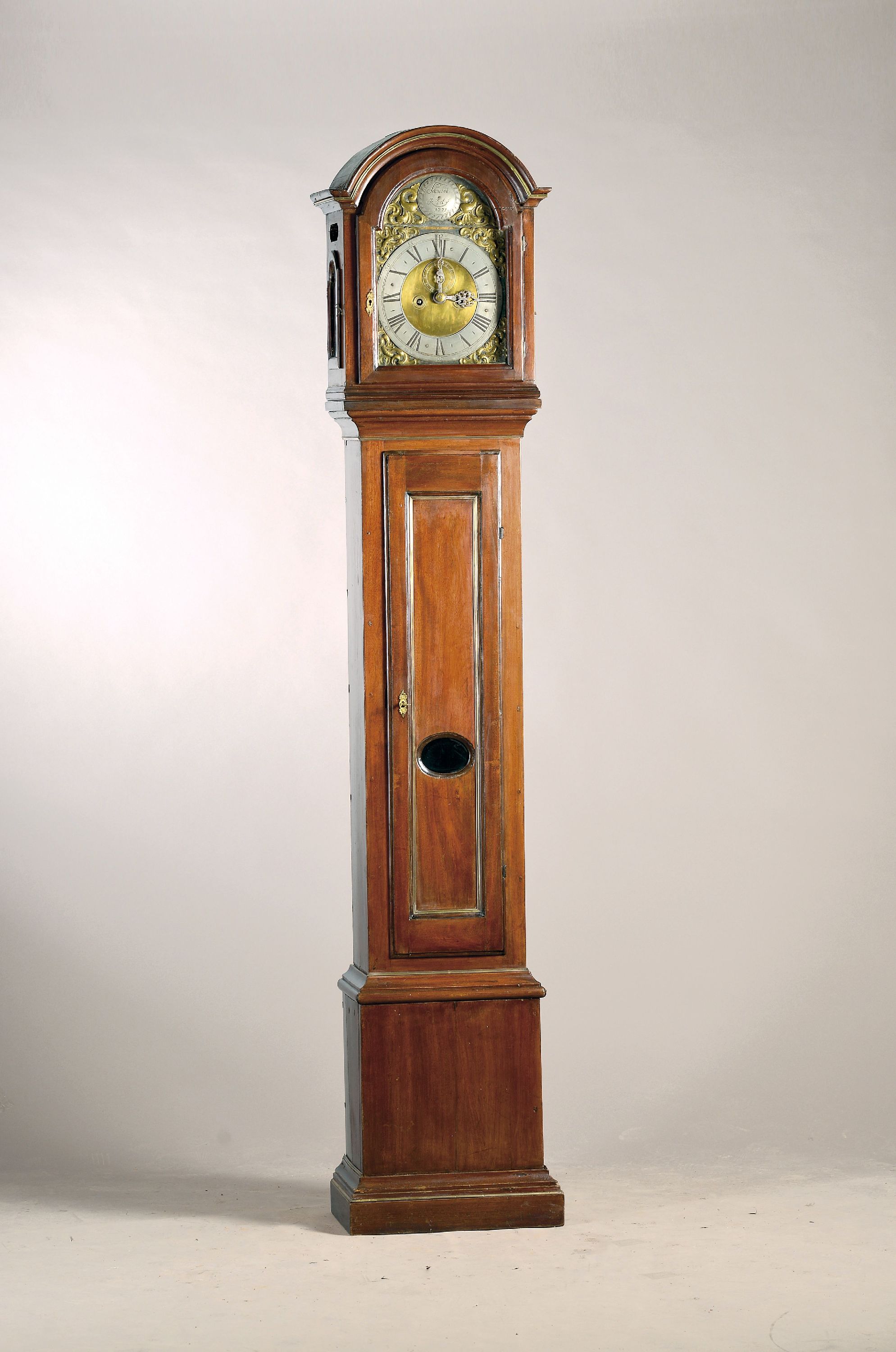 Image 26882672 - Standuhr, Brandenburg, dat. 1771, Mahagonigehäuse mit Messingbänderung, urspr. ...