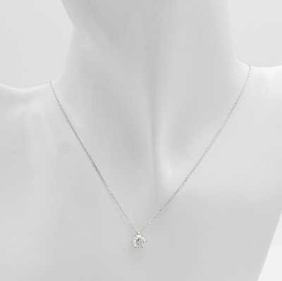 Image Collier mit Brillantsolitär, WG 750/000, Brill. ca. 0.70 ct feines Weiß/si in ...