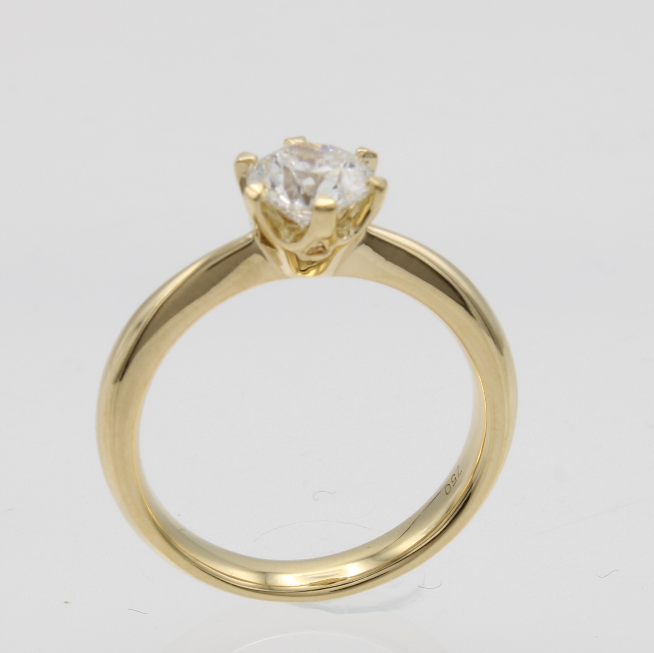 Image 26882704 - Ring mit Brillantsolitär, GG 750/000, Brill. ca. 1.00 ct feines Weiß/si in ...