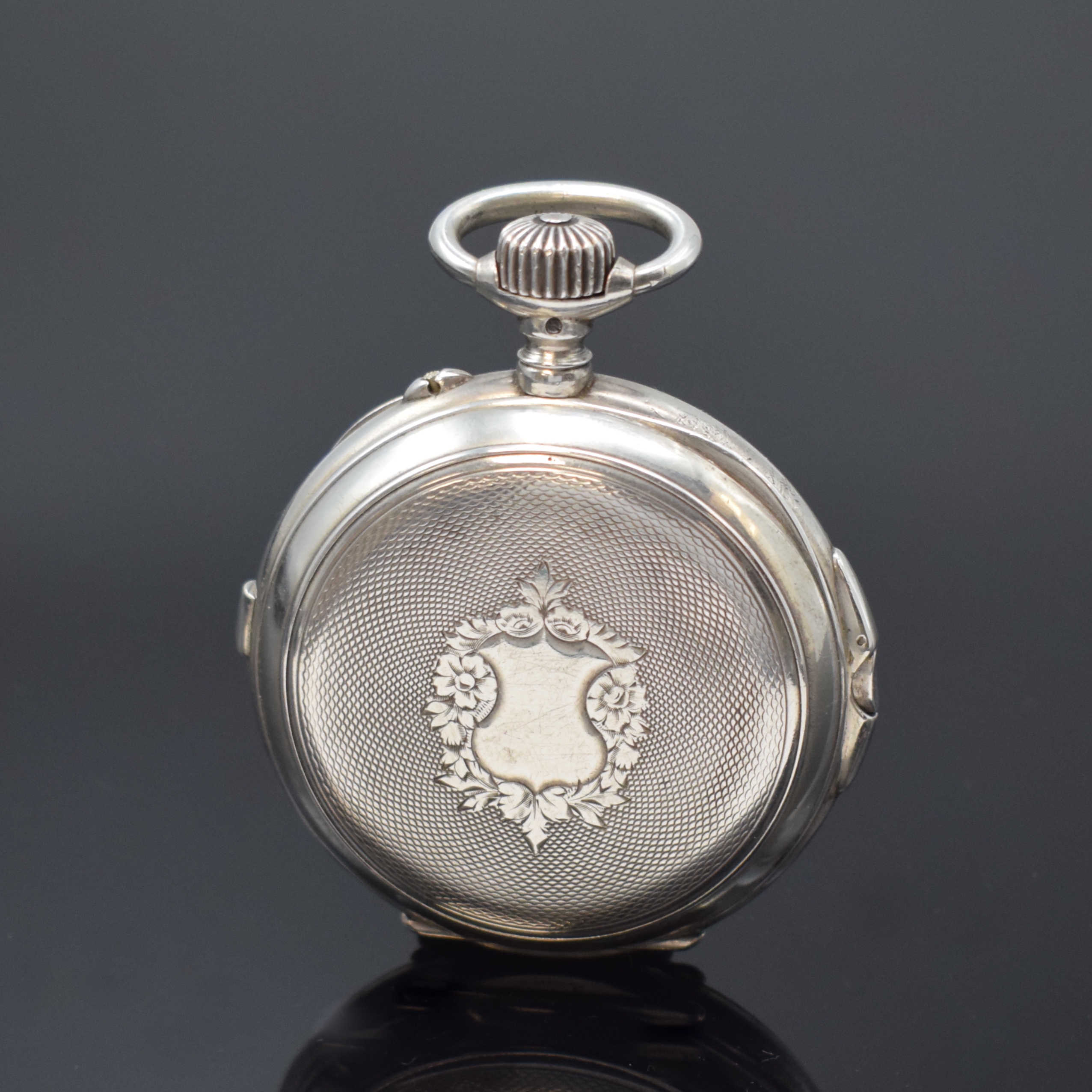Detail a: BOVET Montre Universelle Taschenuhr mit Alleszähler in Silber, Schweiz um 1900, guill. Geh. dell., Start/Stopp-Schieber b. 3, Nullstelldrücker b. ...