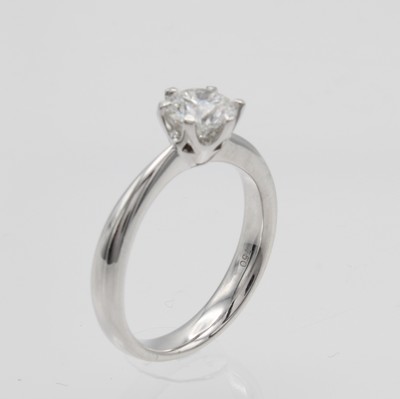 Image Ring mit Brillantsolitär, WG 750/000, Brill. ca. 1.00 ct feines Weiß/si in ...
