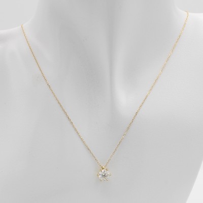 Image Collier mit Brillantsolitär, GG 750/000, Brill. ca. 1.00 ct feines Weiß/si in ...