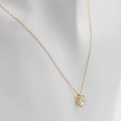 26882735a - Collier mit Brillantsolitär, GG 750/000, Brill. ca. 1.00 ct feines Weiß/si in ...