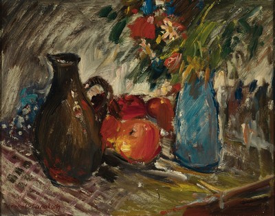 Image 26882774 - Adolf Merkel-Langkoch, geb. 1900 in Schwetzingen, Stillleben mit Krug, Blumen und ...