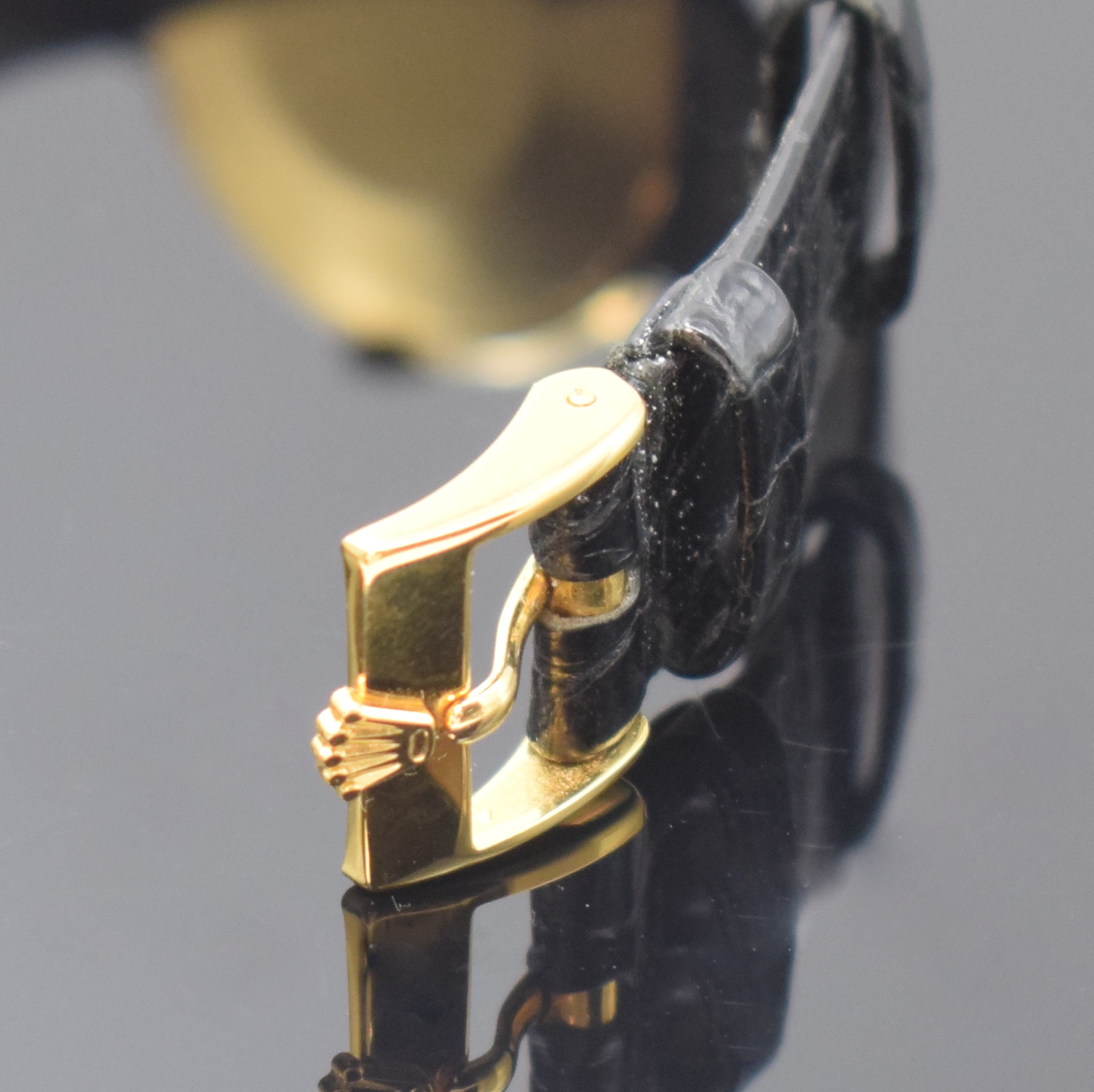 Detail b: ROLEX seltener Armbandchronometer Referenz 9522 in GG 750/000, Schweiz um 1960, Handaufzug, rundes Geh. ohne Anstöße, Index- Lünette, Boden ...