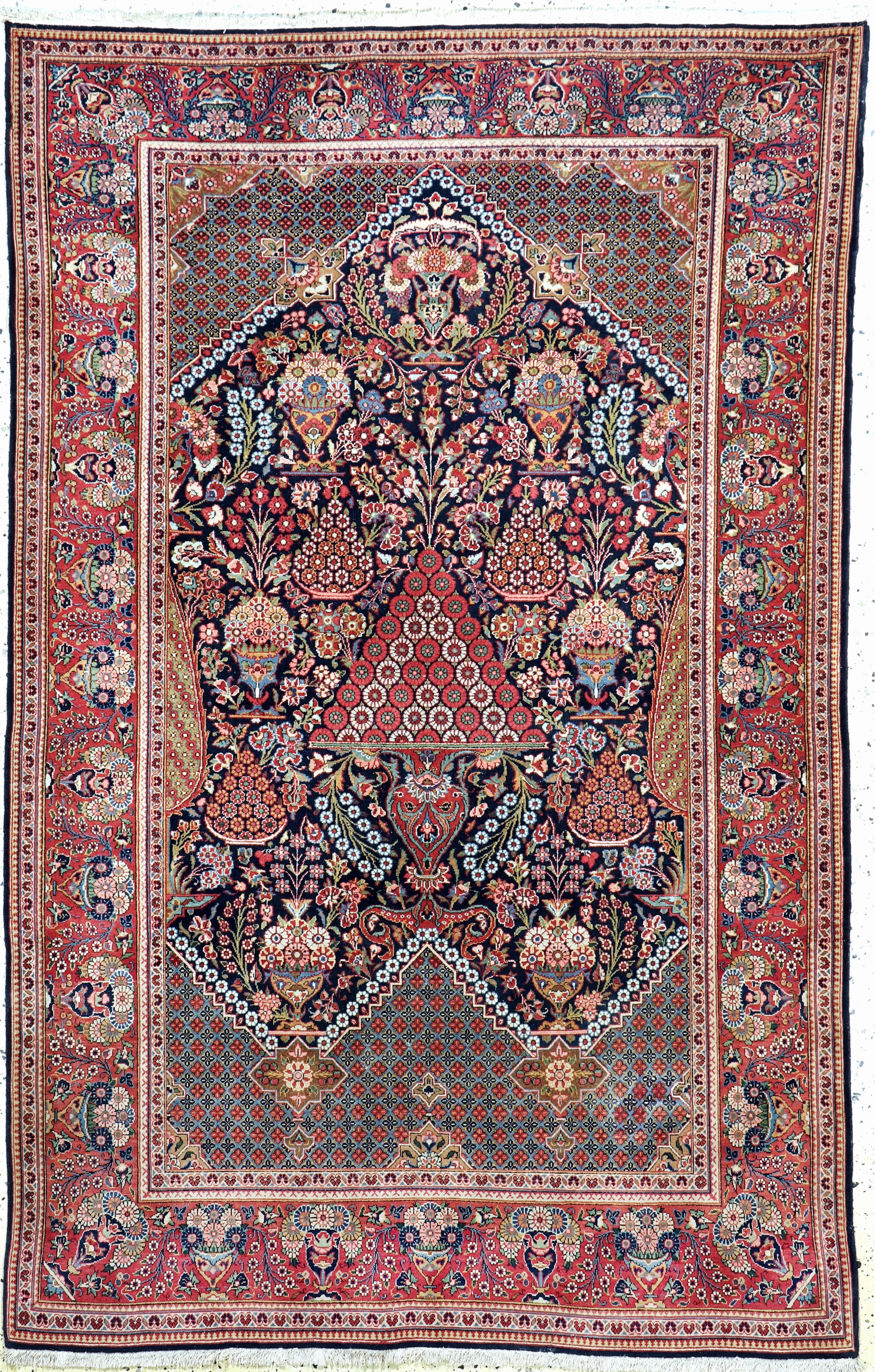 Keschan"Hadji-Khanumi"fein, Persien, Anfang20.Jhd, Korkwolle auf Baumwolle, ca. 210 x 135cm, EHZ: 2